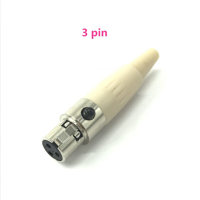 5 stuks diy 3-  or 4 stereo schroefvergrendelingsconnector voor akg of voor shure microfoon reservestekkeradapter: 3- pins