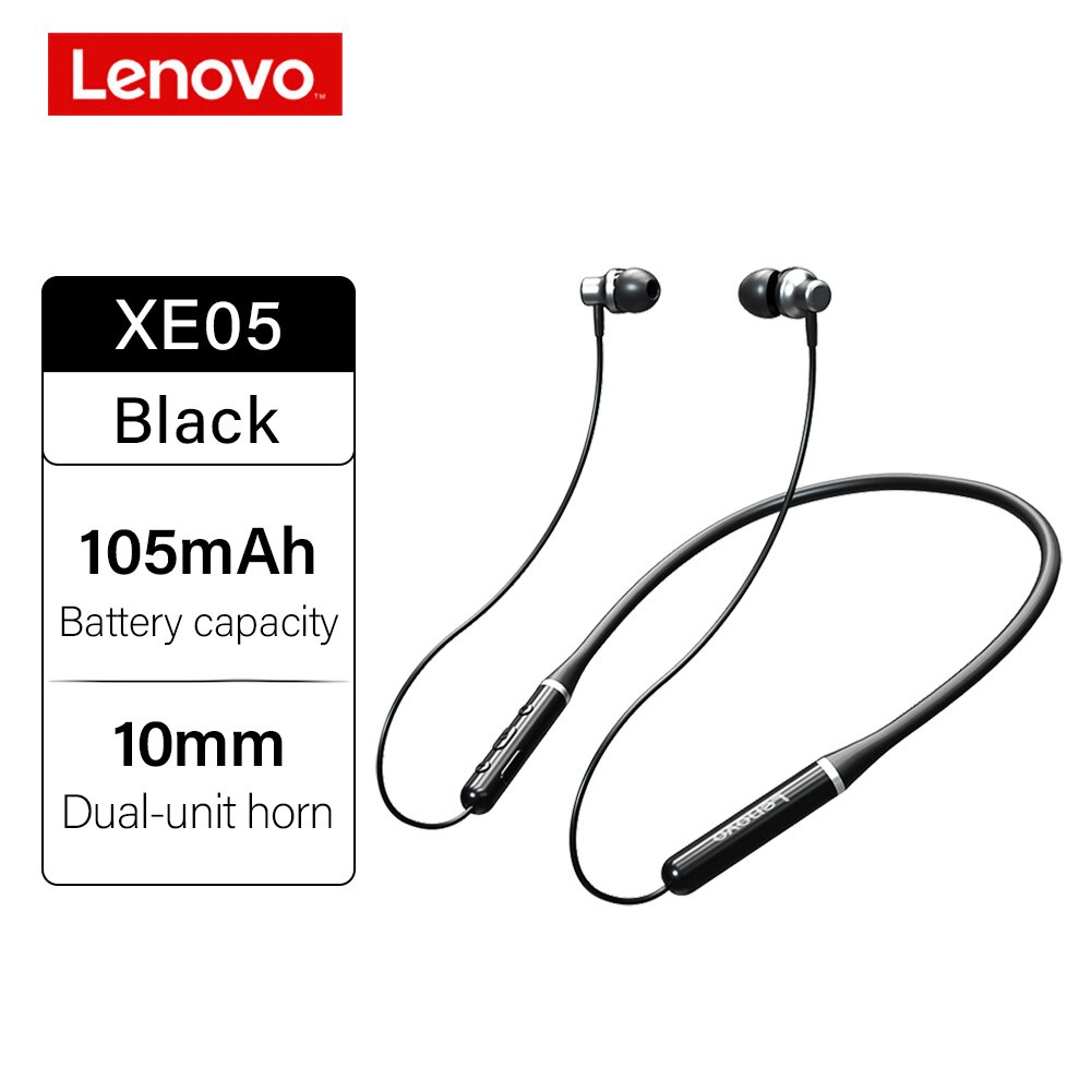 Original lenovo hx106 xe05 pro bluetooth fone de ouvido hd chamada sem fio bluetooth 5.0 fone com microfone redução ruído alta fidelidade estéreo: XE05 black