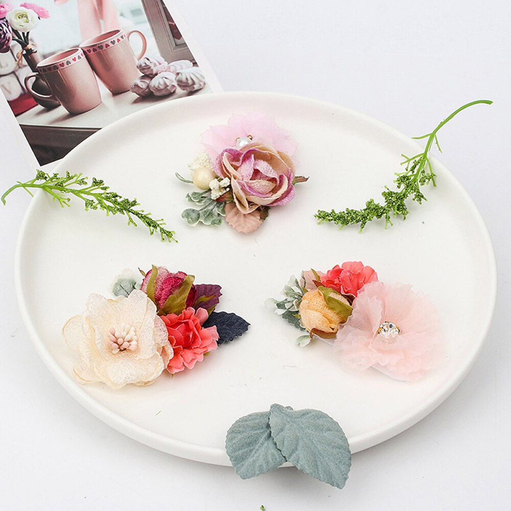 Baby Cute Artificial Floral Hair Clips Rose Pearl Hairpins For Girls Kids Hairgrips Hair Accessories Girls