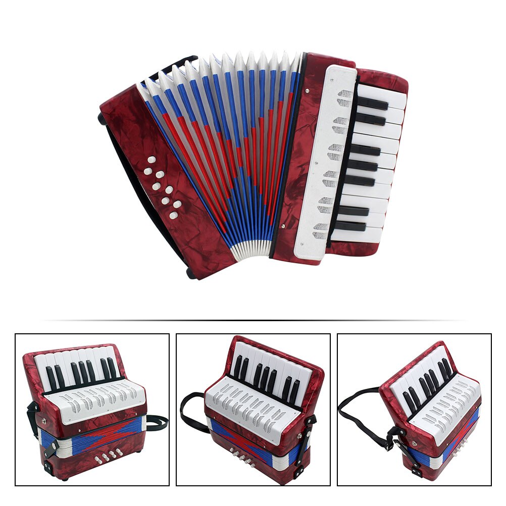 1pc Children Accordion Mini Educational Beginner Musical Instrument (Red)