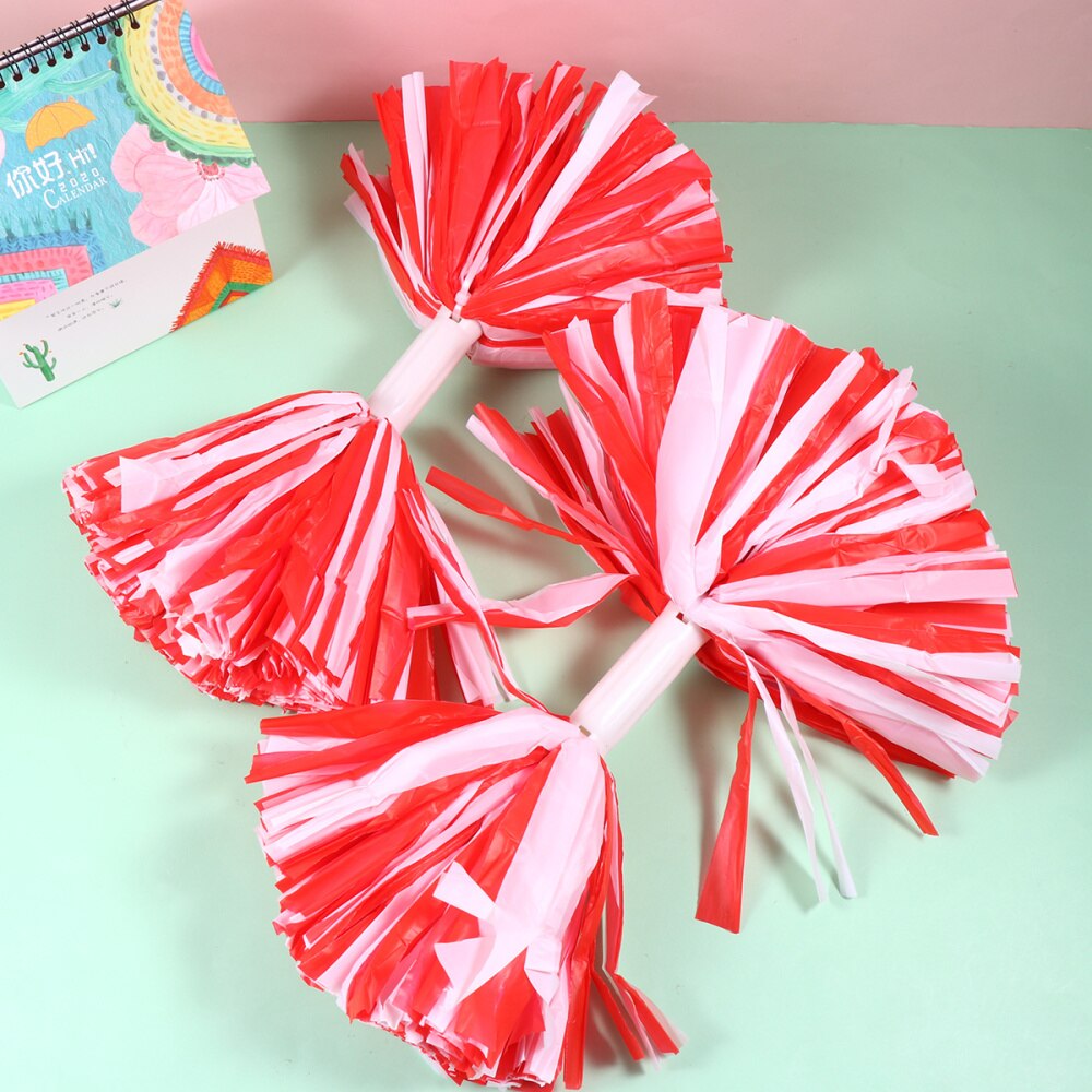 1 Pair Cheering Poms Cheerleader Supplies Sport Cheerleader Pom Poms for Competitive Race Performance (Blue and White a: Red White