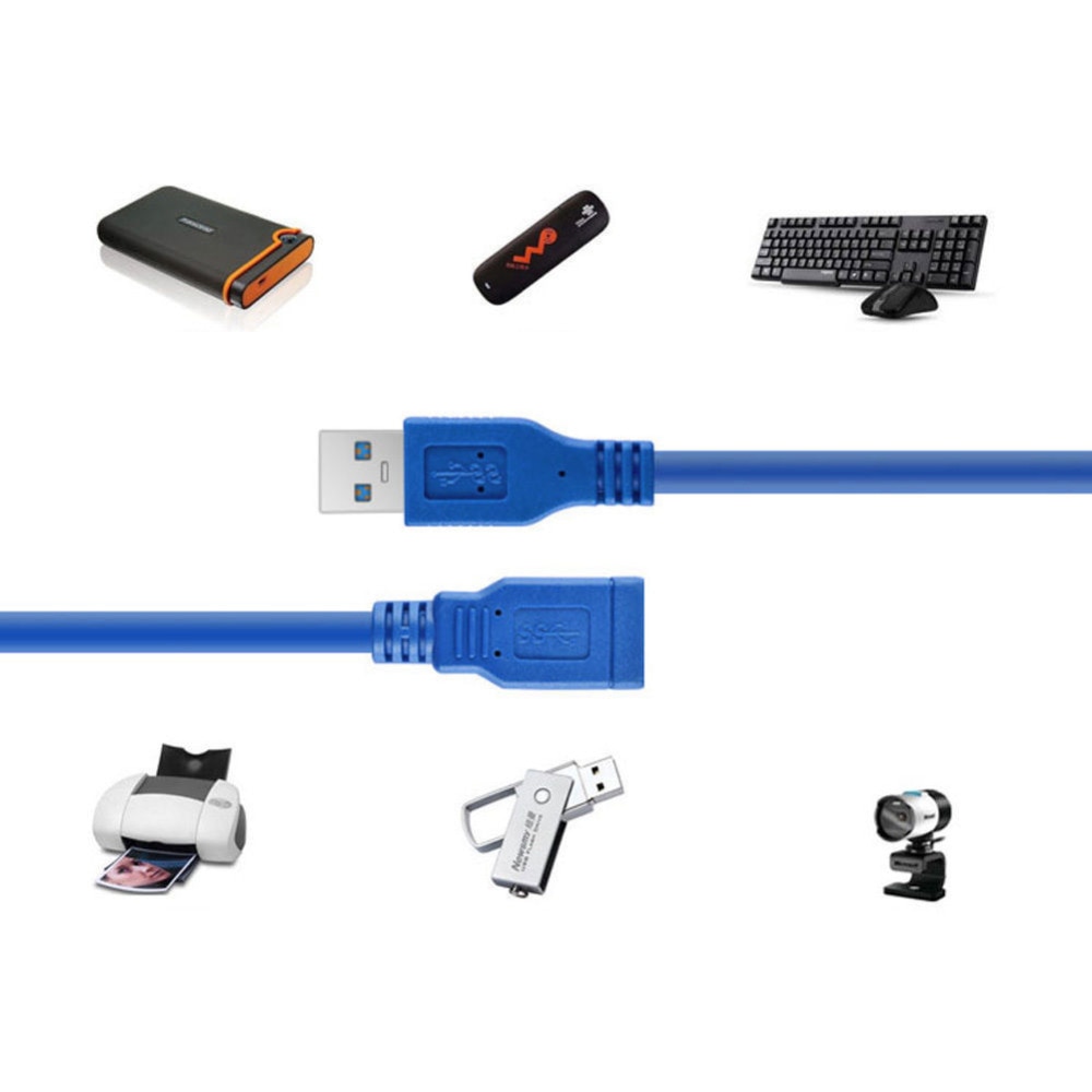 Usb 3.0 a hannkontakt til hunnkontakt 1.5m og 3m/10ft superrask skjøteledningsledning