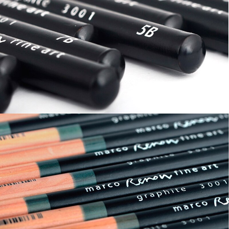 Marco art Reynolds a gris noir crayon croquis dessin tige fer boîte 3001