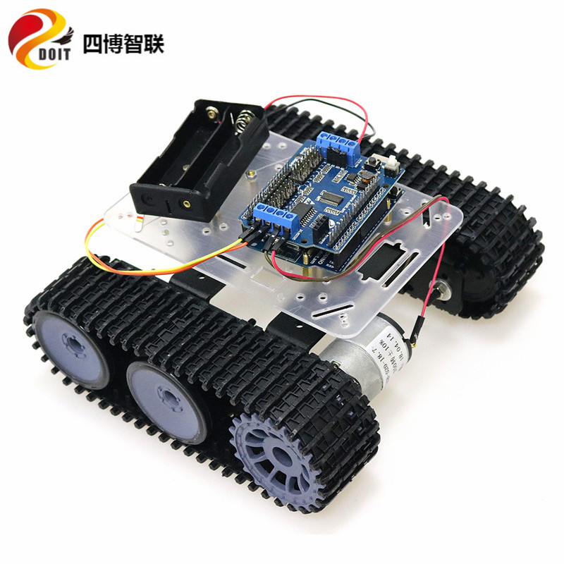 SZDOIT Wifi/Bluetooth/Handle Control Metal Mini TP100 Smart Tracked RC Tank Chassis Kit Motors DIY for Arduino ESPduino Control