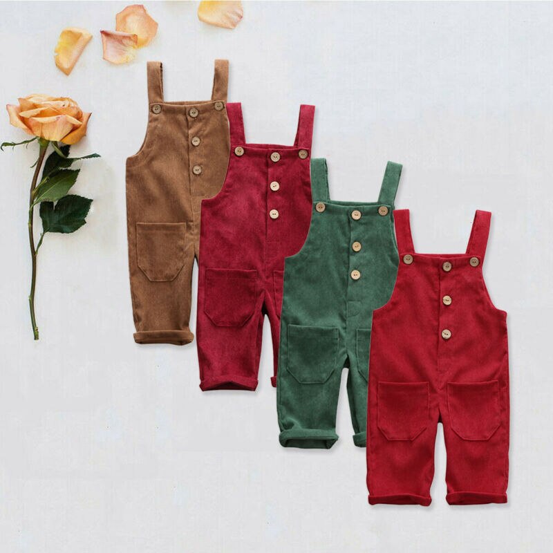 2020 di Estate Del Bambino Vestiti del Bambino Dei Ragazzi Del Bambino Bambini Tute e Salopette Pantaloni Della Bretella casual di Velluto A Coste Dei Pantaloni Del Bambino Tute Solido Outwear 0- 5T