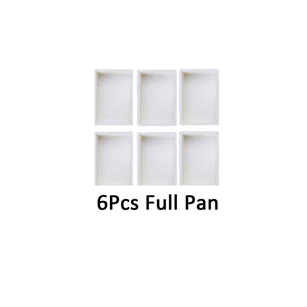 Empty Full/Half Pan White Plastic Paint Watercolor Grid Half Pans Artists Palette Paints Box Art Supplies: Full Pan 3.2ml 6pcs
