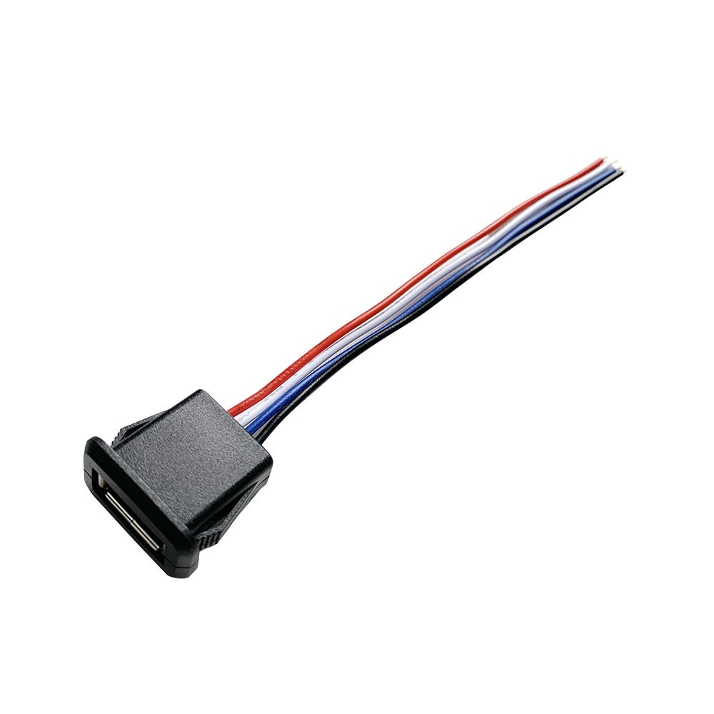 1~10pcs 2 Pin 4 Pin USB 2.0 Female Power Jack 2P 4P USB 2.0 Charging Port Connector Data Interface with Cable USB Charger Socket: army green / 10-19Pcs