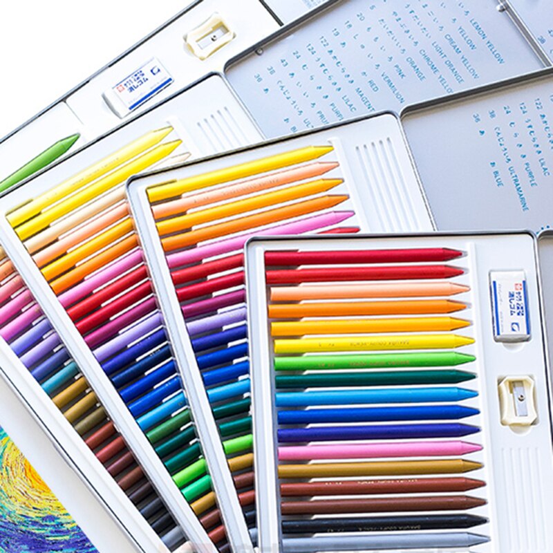 Sletbare plast farveblyanter sæt 48 farve olie pasteller børns farve farvede voks penne farverige pinde kan vaskes sikkert giftfri