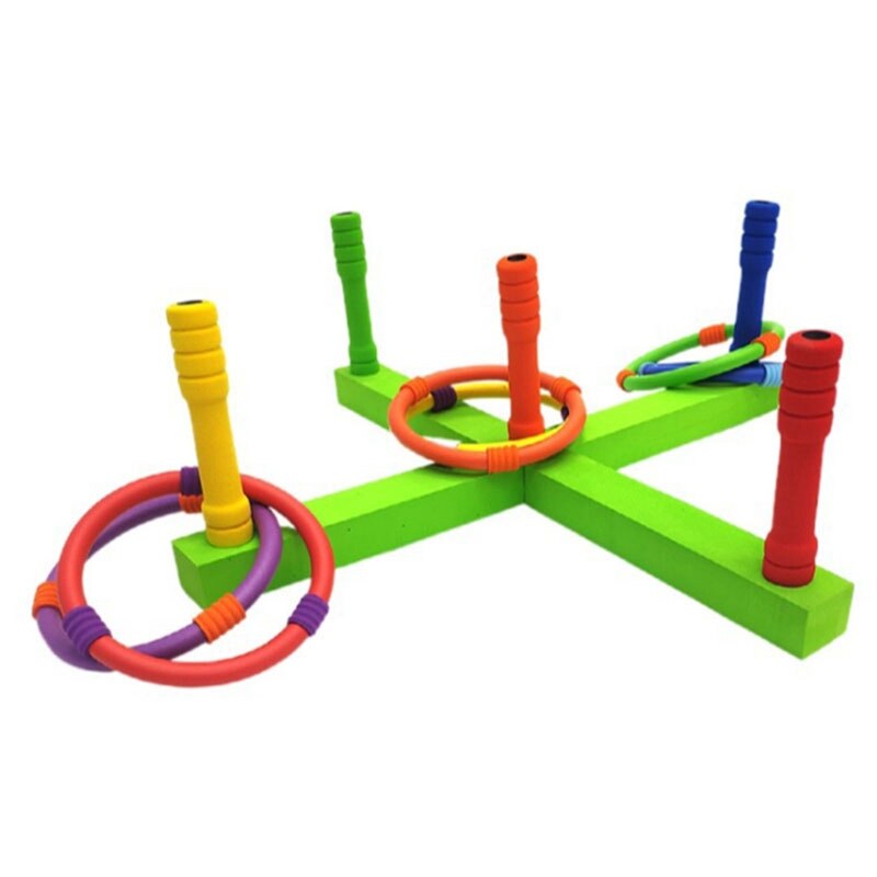 Jeu d'anneau à lancer en mousse souple, jeu d'extérieur pour enfants, adultes et famille, facile à assembler: Default Title