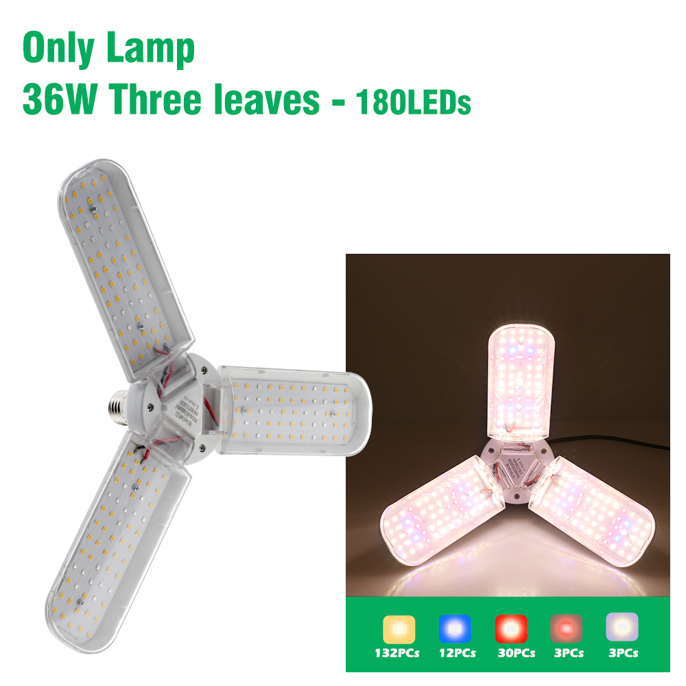 Bombilla SMD2835 de espectro completo, luz de cultivo E27, lámpara Phyto plegable para plantas de interior, lámpara de cultivo de floración, jardín: changeable
