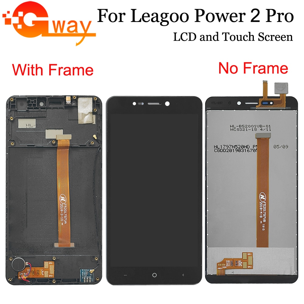 5.2" For Leagoo Power 2 Pro LCD Display Touch Screen Digitizer Assembly With Frame For Power 2Pro LCD Phone Spair Parts + Tools