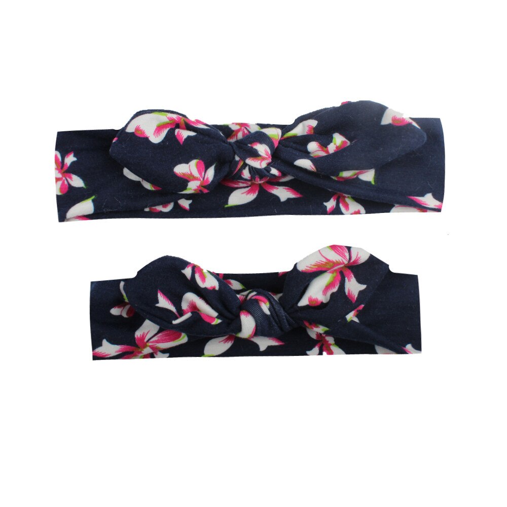 2PCS Mama Baby Headwear Bowknot Elastic HeadBands for Women Children Tuban Baby HairBands Hair Accessories Headbands for Girls: C