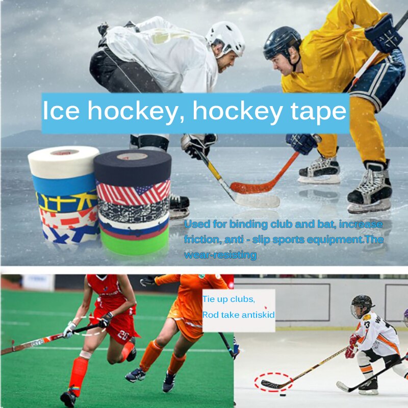 Cinta de Golf accesorios de Hockey sobre hielo Durable a la fuerte adhesiva colorida cinta de seguridad deporte Hockey sobre hielo herramienta de Bádminton de Golf