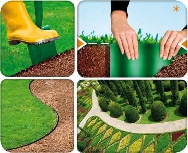 Plastic Garden Edging Border,Garden Lawn Edging, Border Edging For Lawns, Flower Beds,1pack-15cmx9Meters