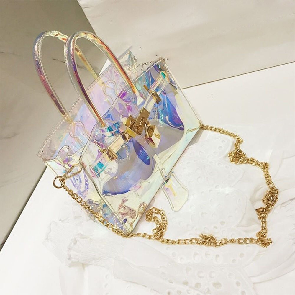 Clear Transparent PVC Holographic DIY Crafts Multicolor Fabric Vinyl Film PVC Fabric Sewing Accessories Handcrafted Bags