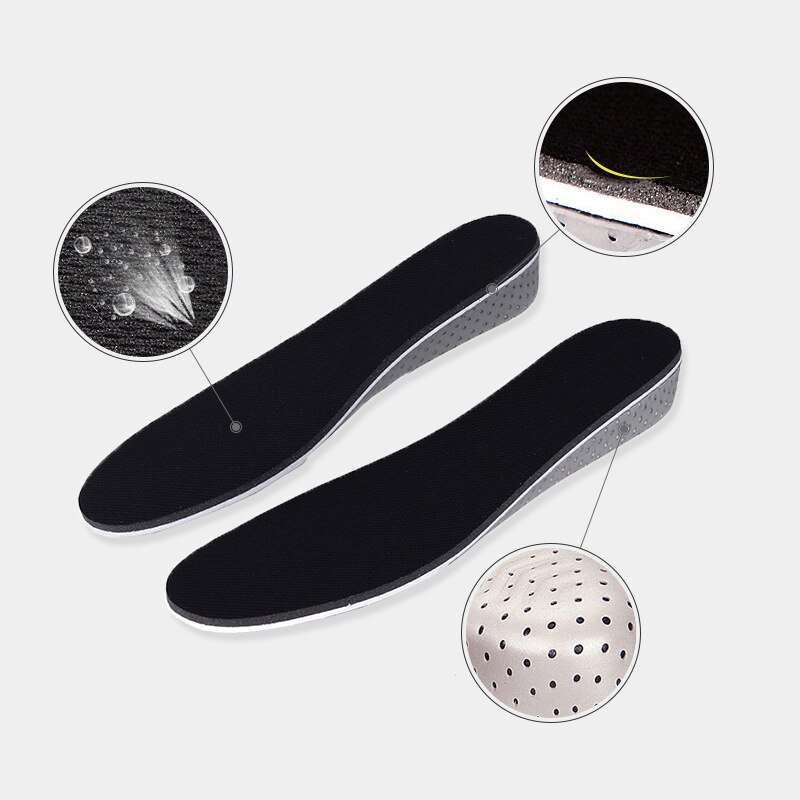 Semelles en mousse à mémoire de forme pour chaussures unisexes, 1 paire d'inserts de souliers respirants et durs, rehausseur de talon