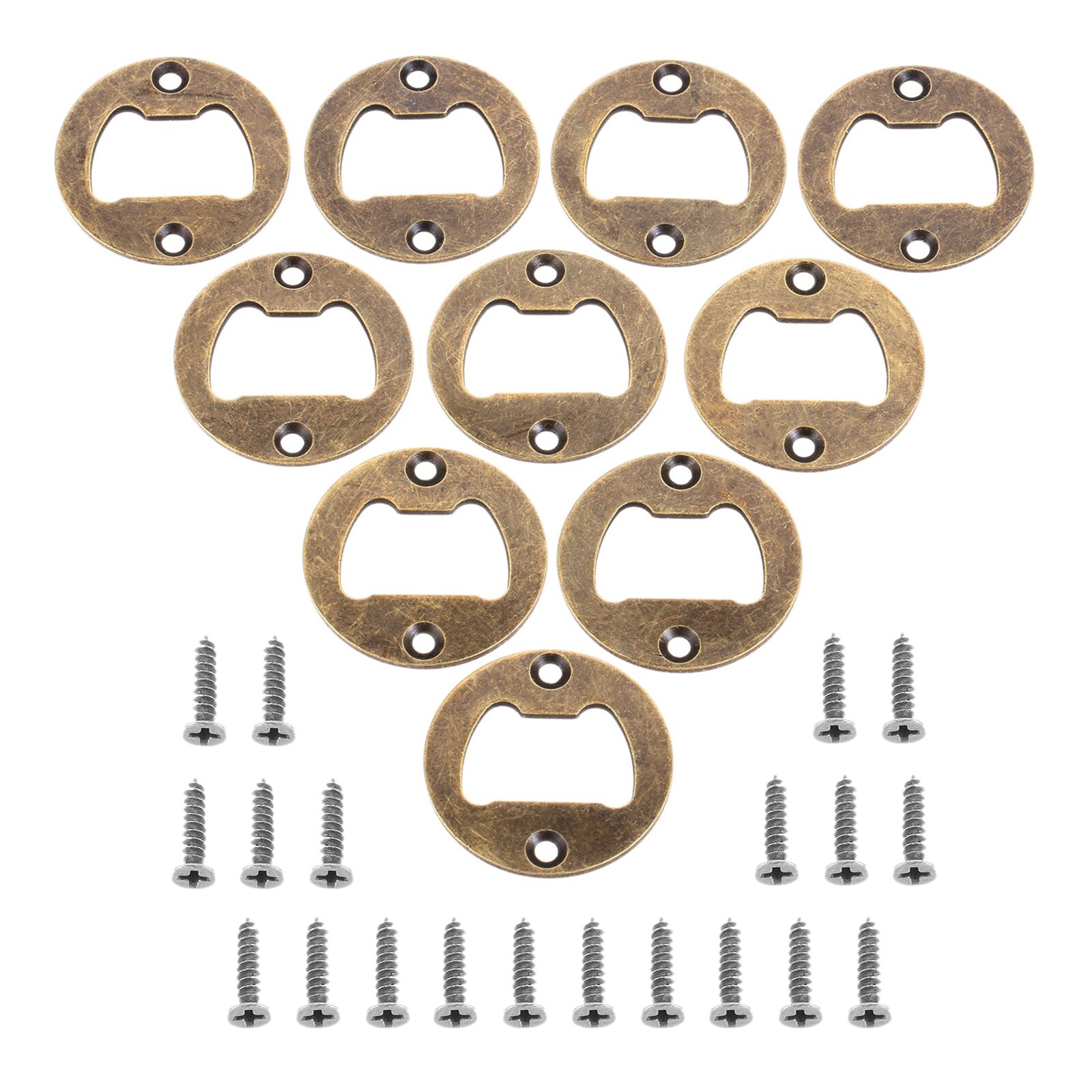 10pcs Bottle Opener Insert w/screw 40mm Round Iron Corn Beer Open Antique Bronze Silver fit for Bar/Home/Restaurant/Kitchen/Pub: Bronze