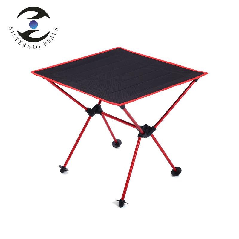 Foldning camping picnic bord aluminiumslegering lys bærbar bjergbestigning strand fiskeri camping bord: A1