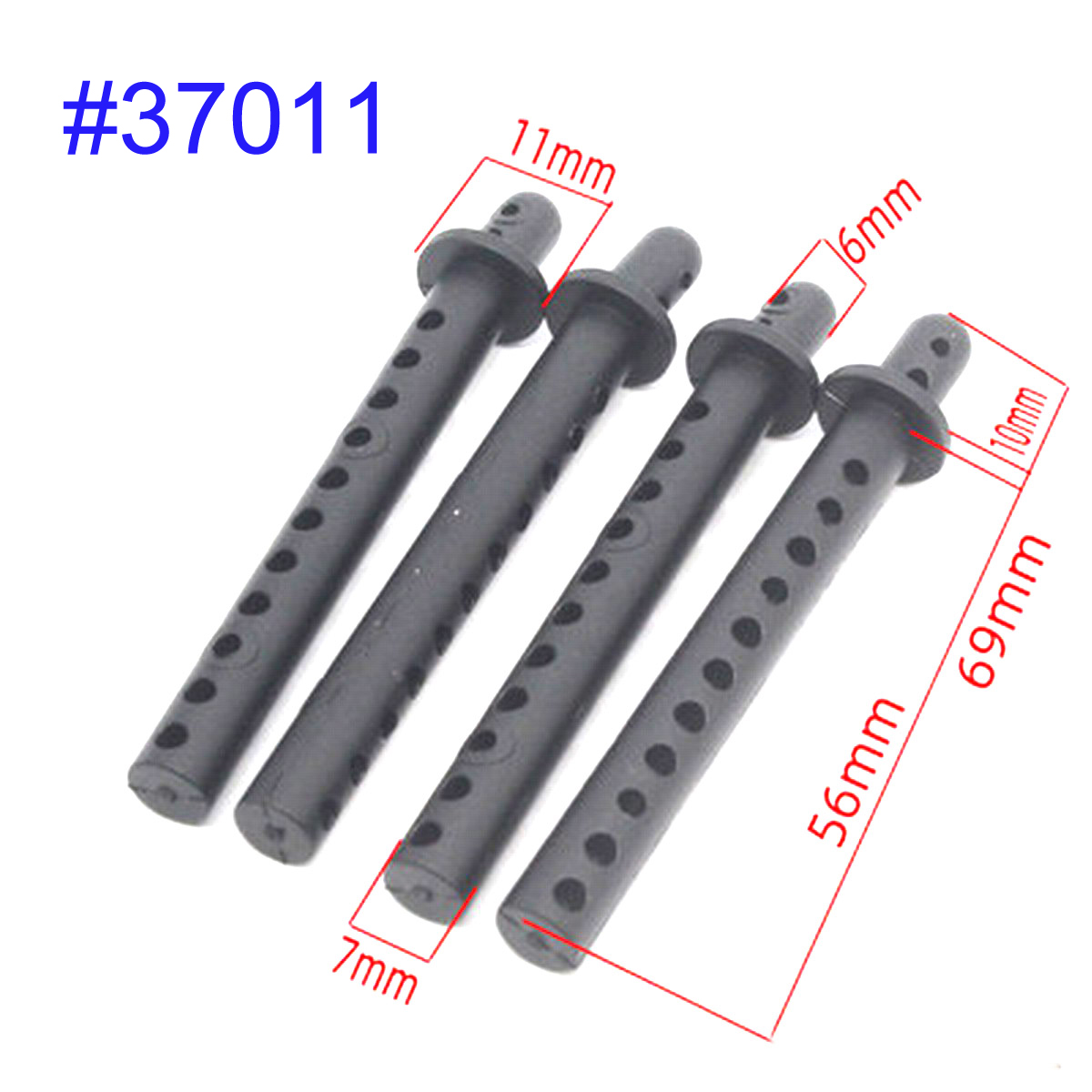 122037 02010 37011 08007 Plastic RC Car Shell Column Body Mount For 1/10 RC Car HSP 94123/94122/94102/94103 94170 94155: black