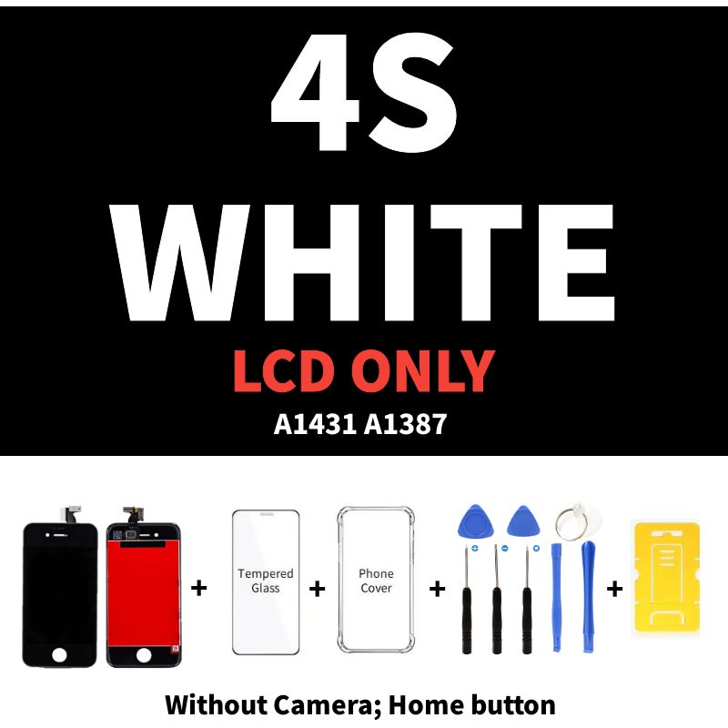 No.1 Lcd Display Voor Iphone 4 4S 5S 6 6 4s Lcd-scherm Touch Digitizer Vergadering Voor Glas vervanging Zwart Wit Scherm Reparatie