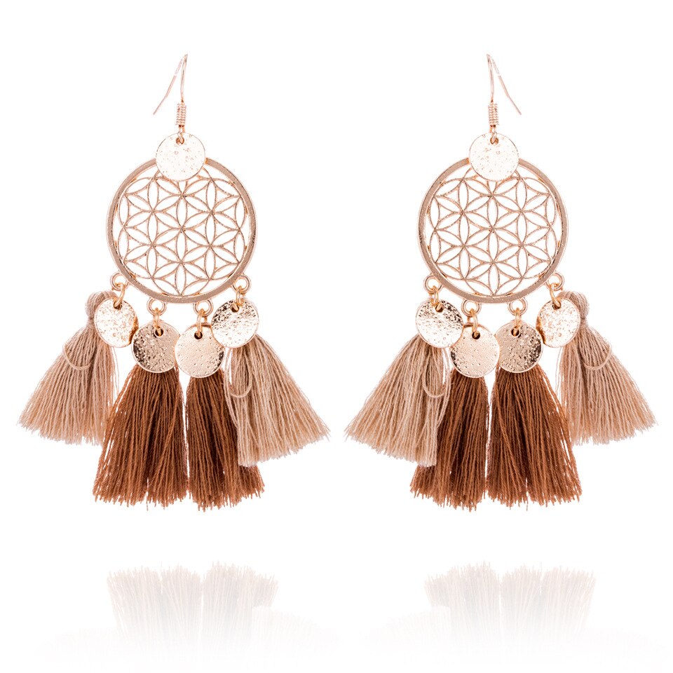 WANGAIYAO2020 Kwastje Oorbellen Dream Catcher Sequin Oorbellen Vrouwen