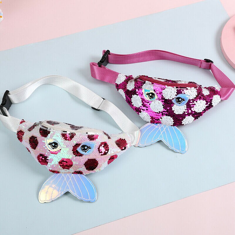 Bolso de cintura para niños, para niñas, tamaño pequeño, multiusos, bandolera con lentejuelas bonitas para niñas