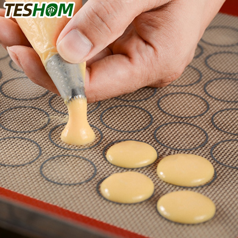 Silicone Macaron Baking Mat - for Bake Pans - Macaroon/Pastry/Cookie Making - Grade Nonstick
