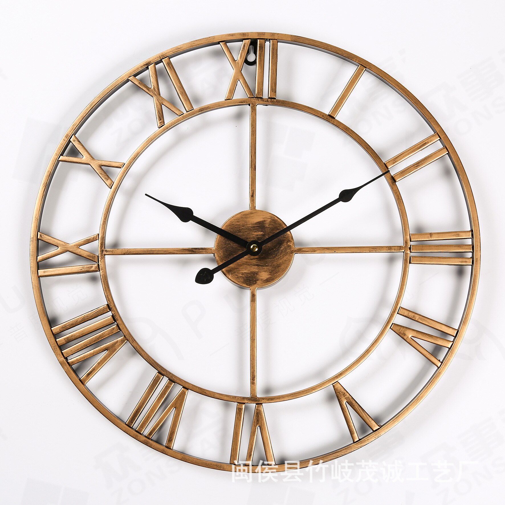 40/47/60/80cm Moderne 3D Große retro Schwarz Eisen Runde Kunst Hohl Metall Wanduhr nordisch Römischen Ziffern Uhr Heimat Dekoration