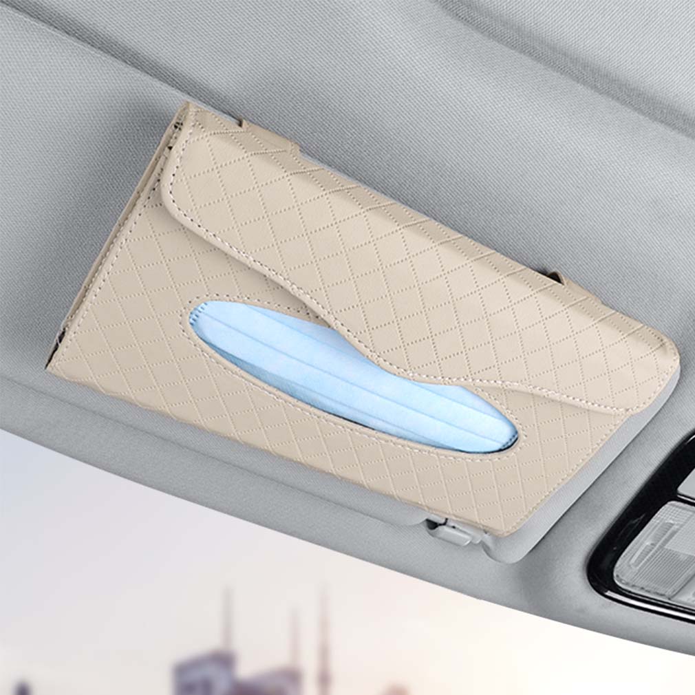 Auto Tissue Halter Aus PU-Leder - Runder Taschentuchhalter Für Getränkehalter