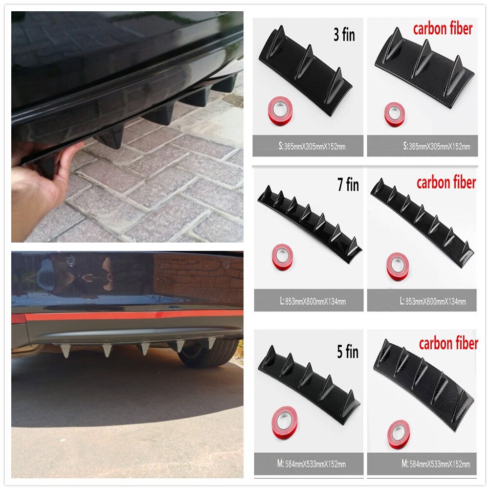 Auto Hintere Stoßstange Lippe Diffusor Flosse Glanz Schwarz ABS Diffusor Flosse Hai für BMW 330e M235i Kompakte 520d 518d 428i 530d 130i