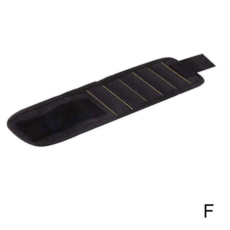 Polyester Magnetic Wristband Strong Magnets Portable Tool Holder Bag Screws Electrician Belt Drill Tool Bag Repair L0G5: Black 10 magnetic