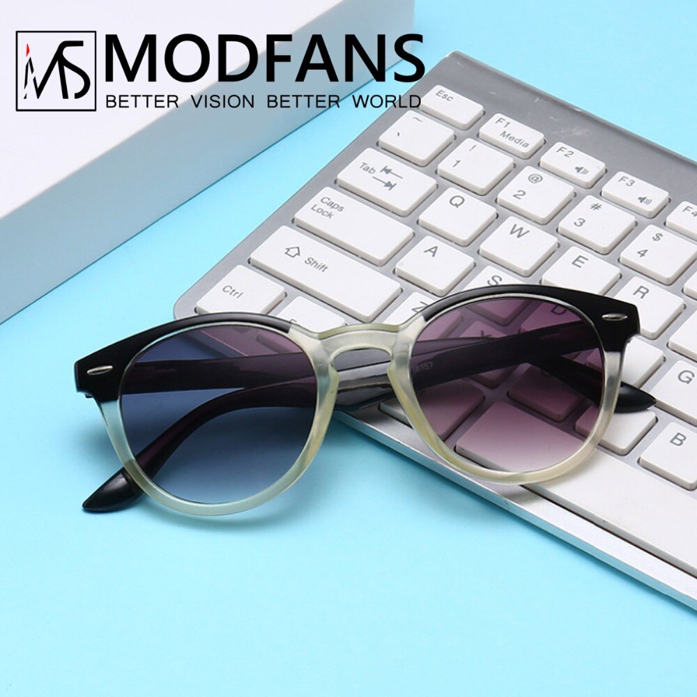 Getönte Lesebrille Runde Vintage Grade Grau Objektiv Anti UV Presbyopie 1,0 1,5 2,0 2,5 3,0 3,5 4,0 Dioptrien mit Elastische Bein