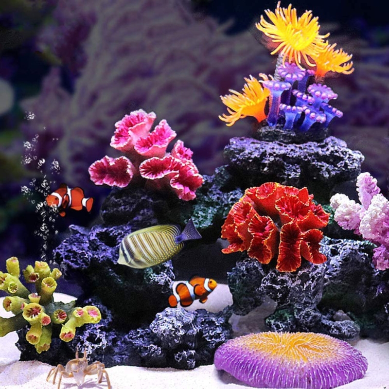 Aquarium Koraal Ornamenten Diy Vis Voor Tank Decoratie Kunstmatige Reef Kleurrijke Hars Ornament Milieuvriendelijke Veilig En Schade
