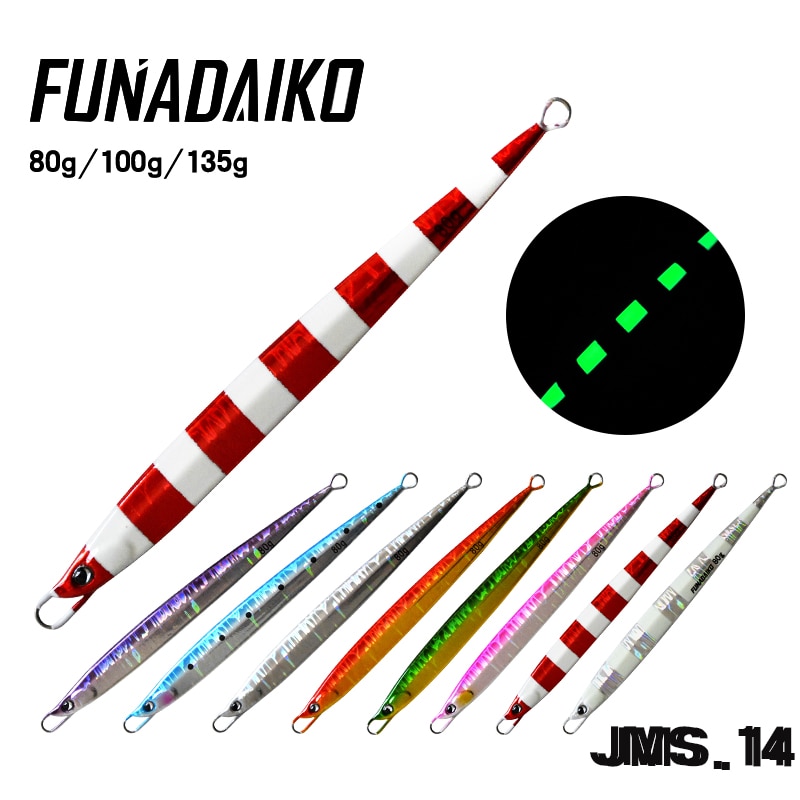 FUNADAIKO 80g isca Artificial plomo jig de la plantilla de Metal pesca plantilla señuelo de jigging lento plantilla lento señuelos jigging lento de la plantilla de metal de jig