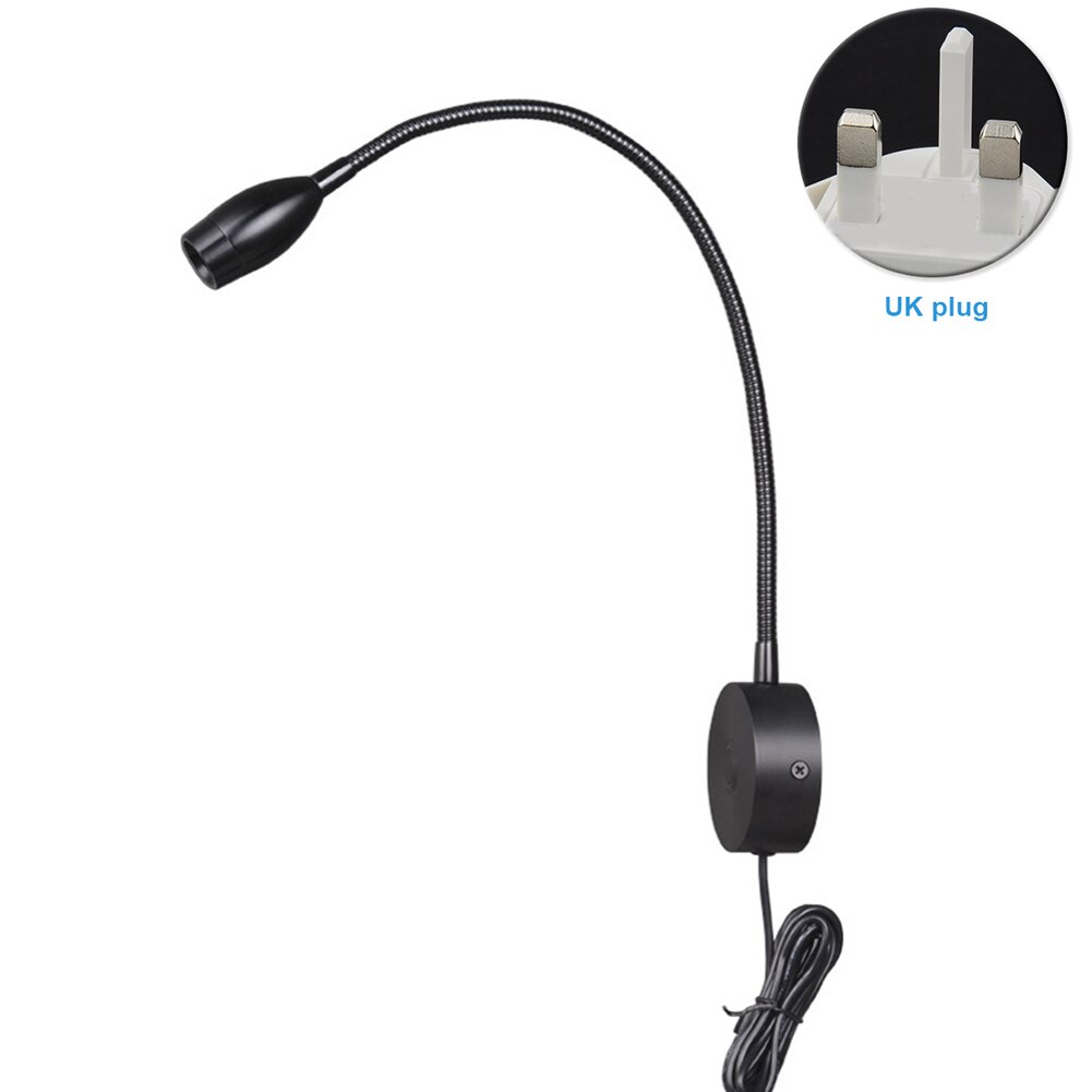 Dimmable Bright Home Aluminum Study Flexible Gooseneck Bedside Indoor Office LED Reading Light Mini Touch Switch Wall Mounted