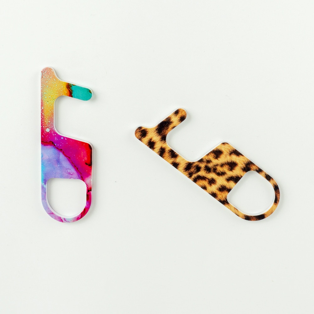 1PC EDC Door Opener Safety Portable Contactless Key Chain Public Press Elevator Button Hygiene Hand Door Handle Tool