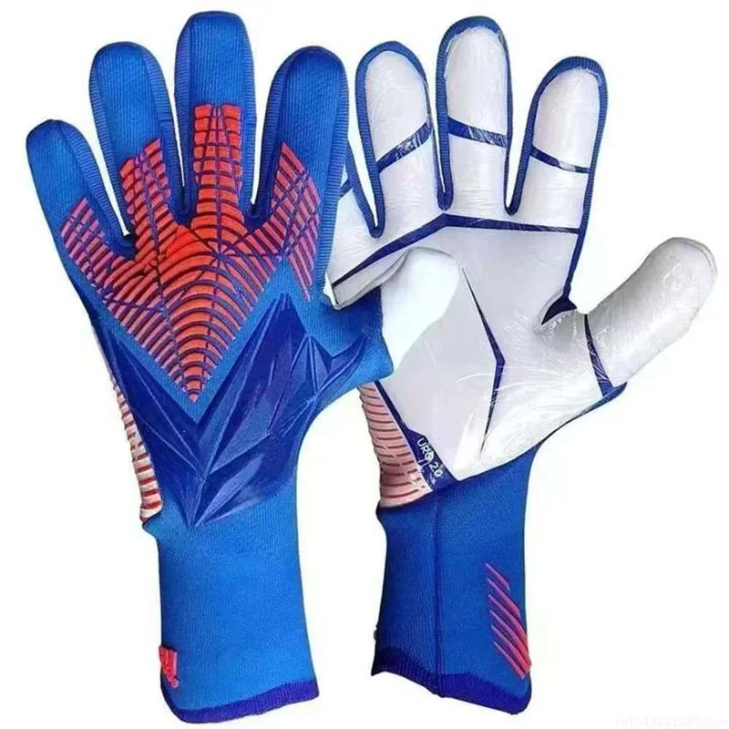 Latex-Torwarthandschuhe, atmungsaktiv, für Fußballtraining, Torwarthandschuh, rutschfest, Fußball-Torwarthandschuhe für Kinder, Jugendliche und Erwachsene: Blau / XL