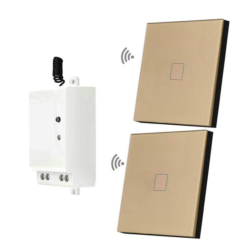 RF433 Smart Switch Remote Control Receiver 1/2/3 Gang Home Appliance Renovation Wireless RF Remote Control Switch: 1 receiver 2 RCG