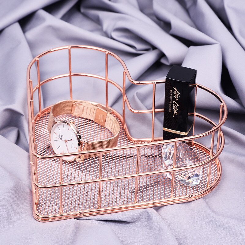 Gold Rosa Metall Draht Lagerung Korb für Haus, Büro, Schreibtisch, Kleinigkeiten, machen-hoch Pinsel Halfter, nordisch Dekor, Eisen Korb Veranstalter