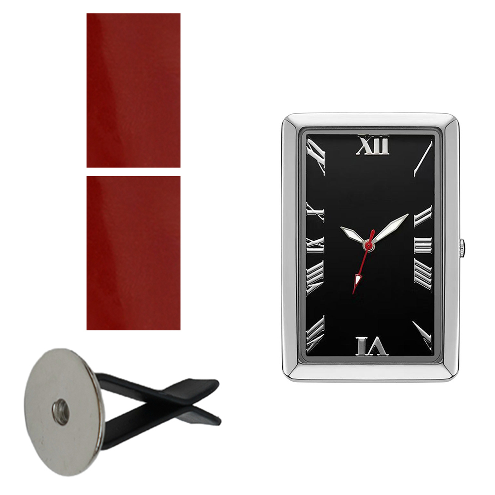 Reloj cuadrado de para coche, pegatina para decoración Interior de coche, Clip de ventilación electrónico autoadhesivo, reloj para coche, horario, pieza de coche