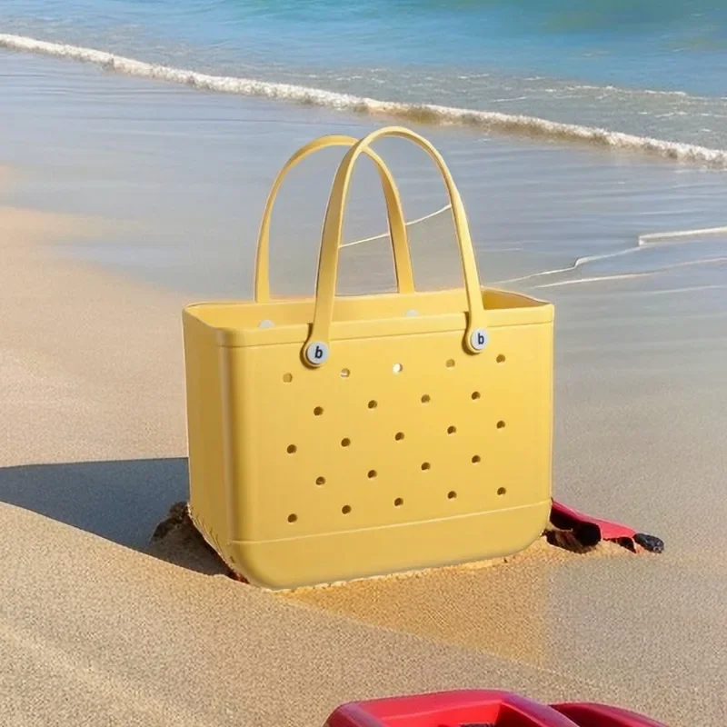 Mode Strand Bogg Bag Rubber Waterdichte Mand Grote Capaciteit Zomer Opslag Schouder Handtas Reizen Vrouwen Draagtas Boodschappentassen