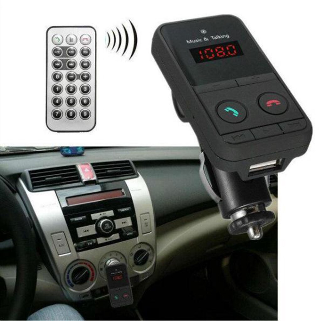 Car Kit Voltmeter Ammeter Wireless Bluetooth FM Transmitter MP3 Player USB