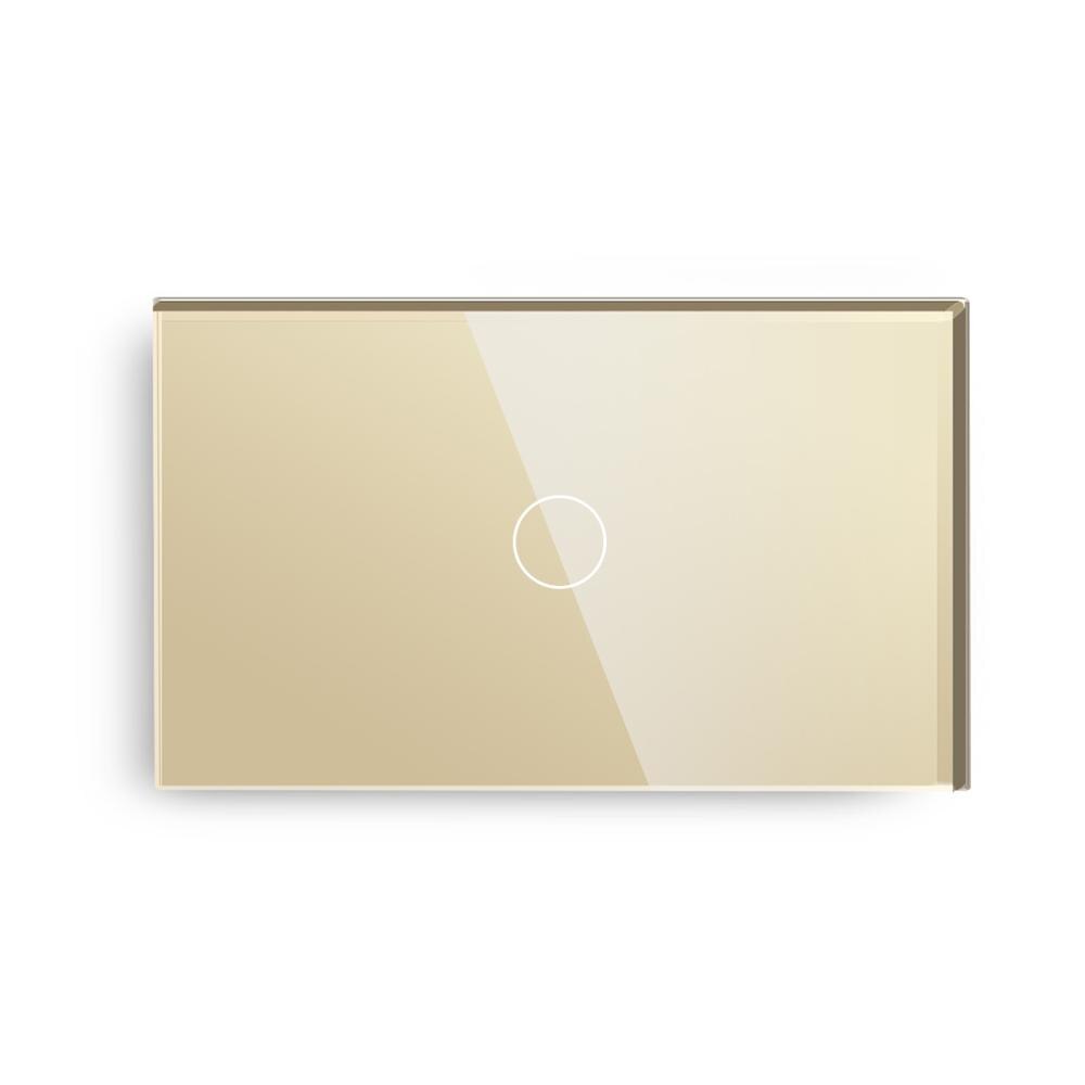 Bseed US-atenuador táctil, 1 Banda, luz Led tenue, Blanco, Negro, dorado, panel de clase de cristal, atenuador inteligente: Dorado