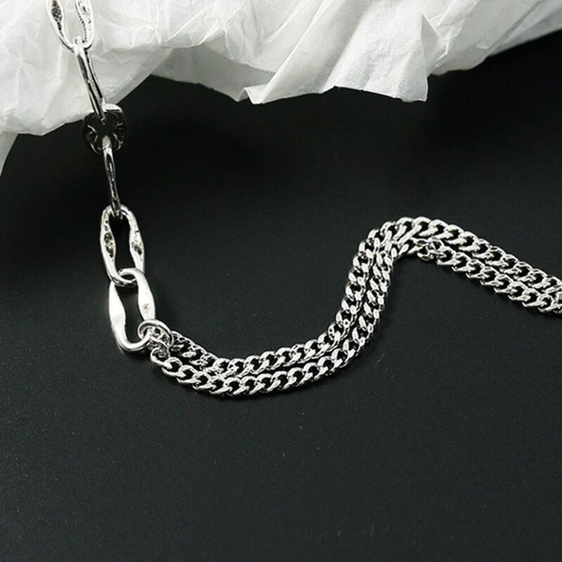 Pulseras Vintage de Plata de Ley 925 para mujer, joyería de , brazalete empalme Simple para chica, de San Valentín, KOFSAC