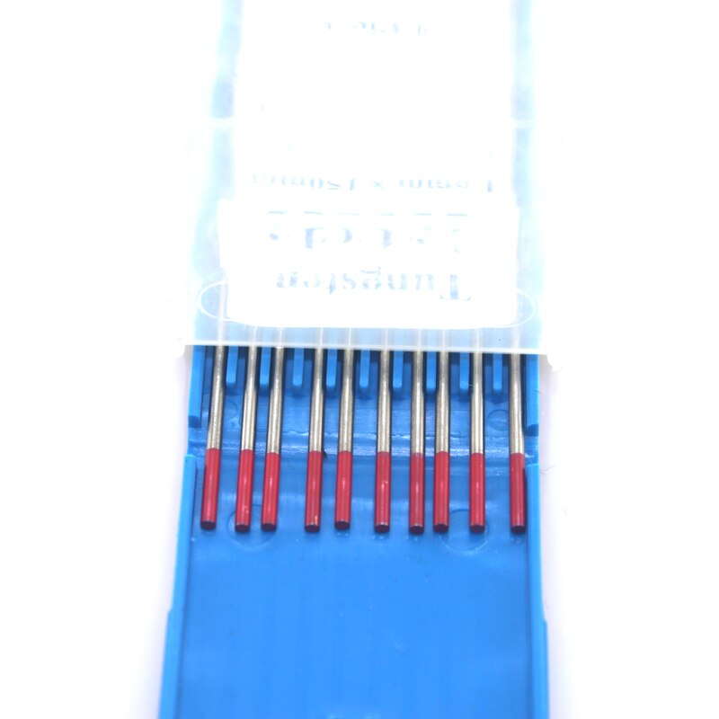 Électrode en tungstène, Code de couleur rouge, 10 pièces, tête à électrode en Thorium, 150MM, aiguille/fil pour Machine à souder SUPER TIG WSME