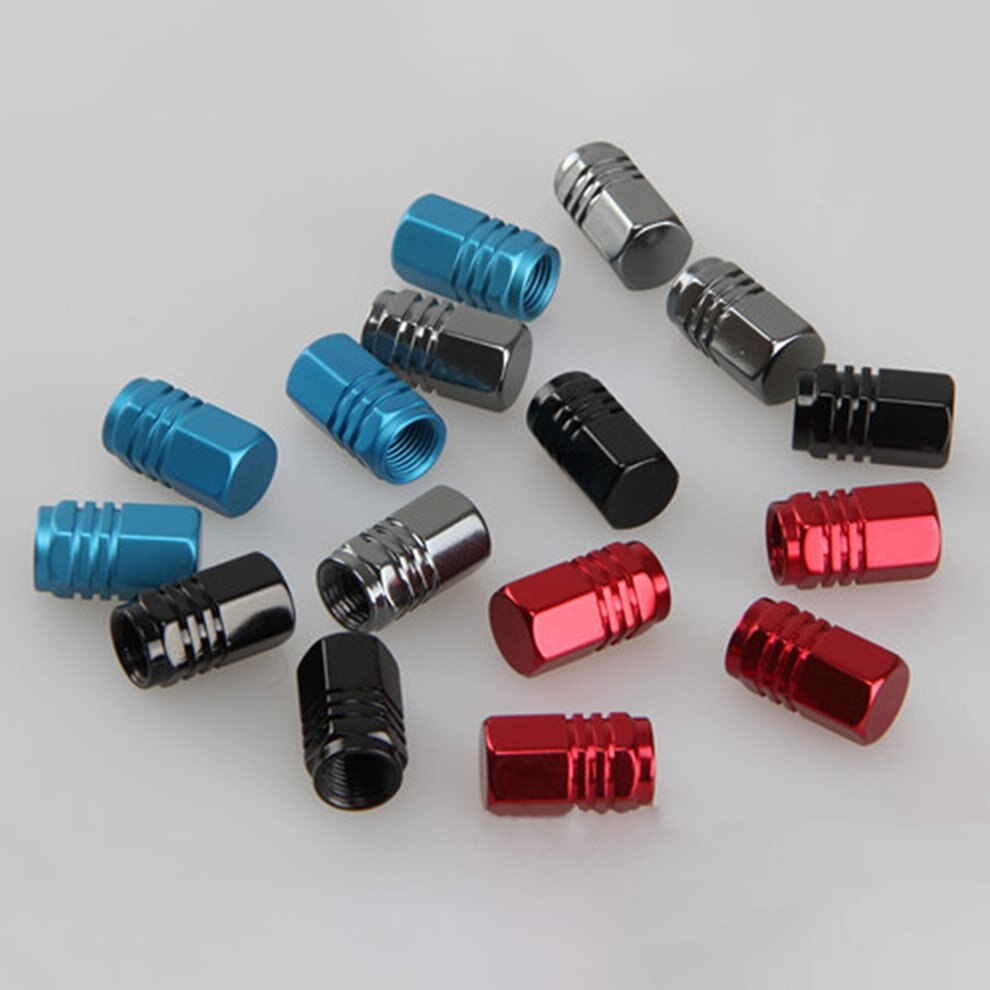 Colorida tapa de válvula de llanta de aleación de aluminio, a prueba de polvo para automóviles, válvula de rueda neumático hexagonal, tapas, accesorios decorativos para automóviles