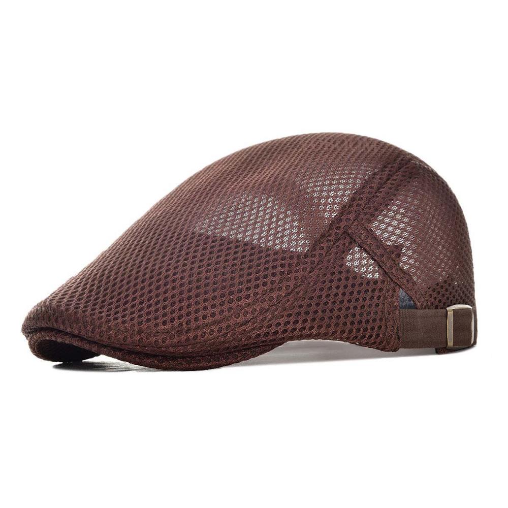 VOBOOM Summer Mesh Irish Cap Golf Ivy Jeff Caps Men Women Lightweight Net Cabbie Newsboy Driver Gatsby Hat Boina: Coffee