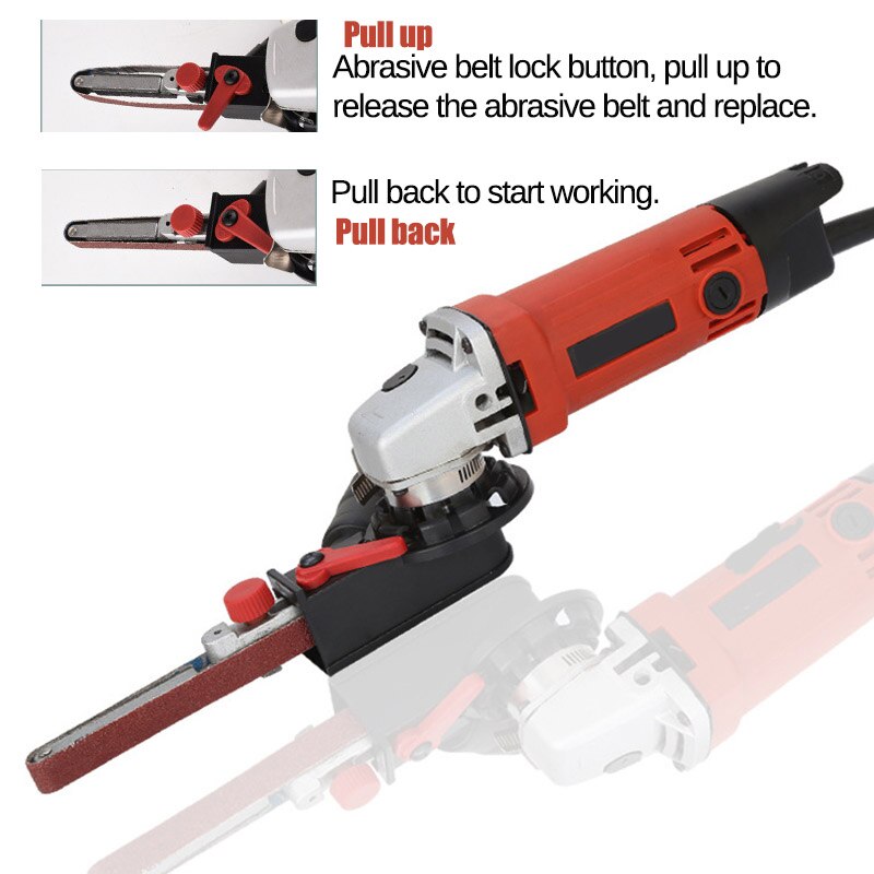 M10 M14 Angle Grinder Mini Sander Sanding Belt Adapter Woodworking Grinding Machine Bandfile Belt Head Sander for 100mm 125mm