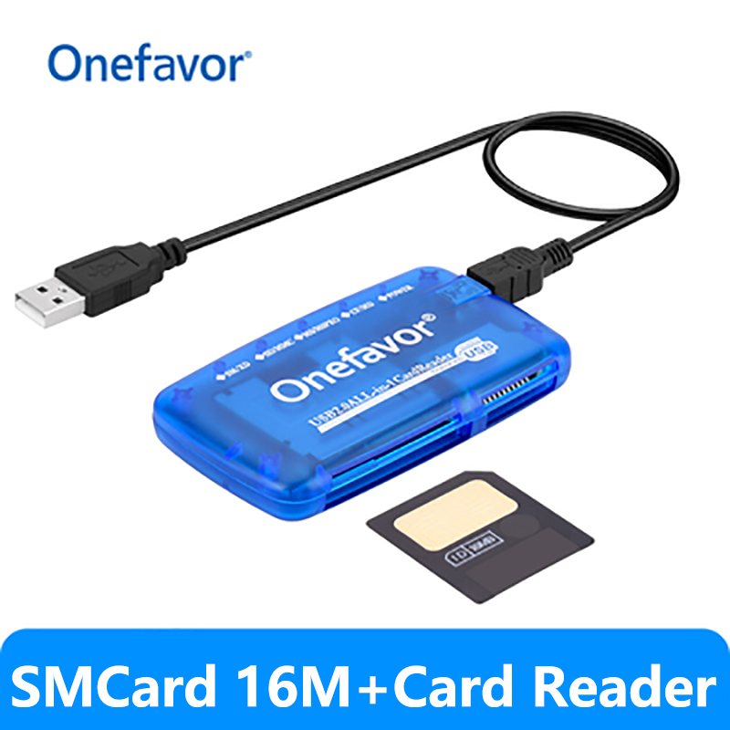Portable Memory Card Reader SM Card Reader High Speed USB 2.0 All in One Cardreader Supply for SM SD MMC Memory Stick: black