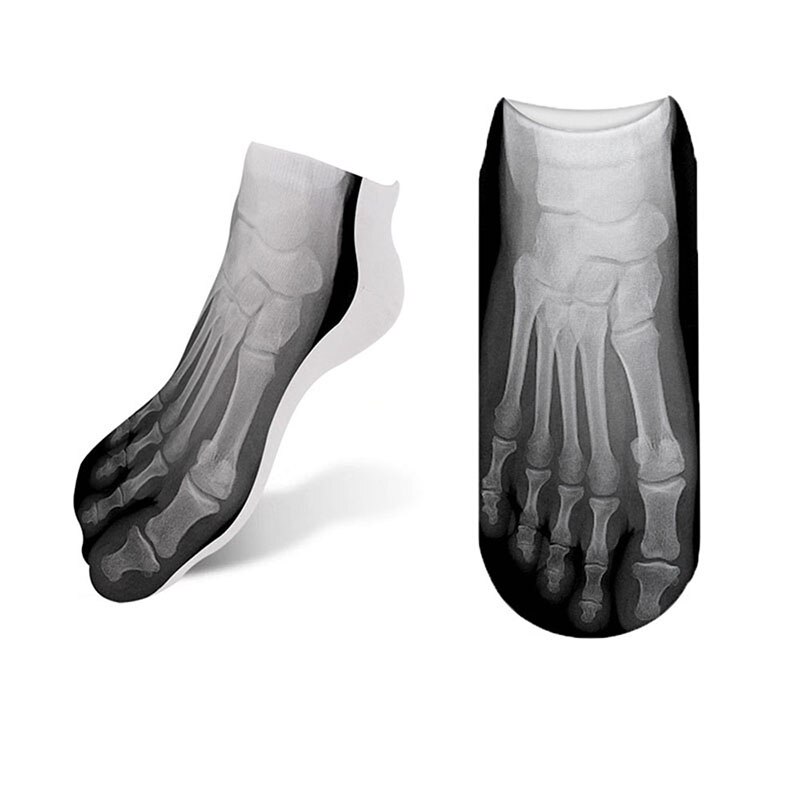 Lærred sko bomuldsstrømper 3d trykte skelet sommerstrømper sjove kawaii kranium fod lavt skåret ankelstrømper til kvinder sox